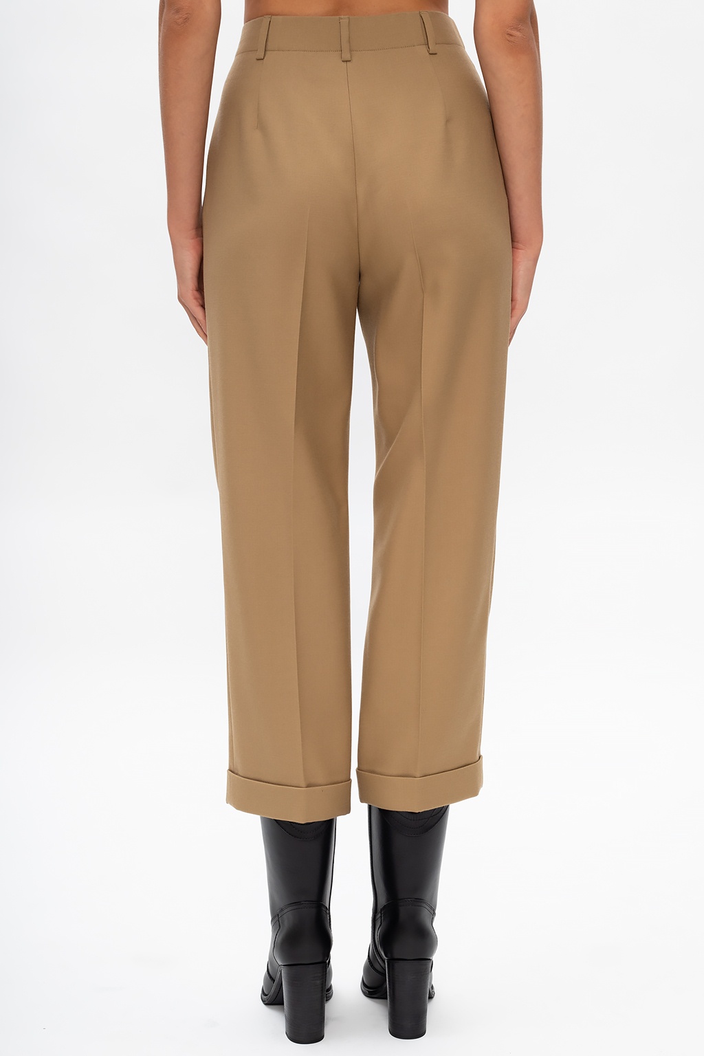 Saint Laurent Wool pleat-front trousers